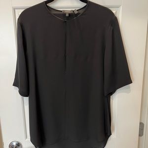Theory Black Silk Blouse